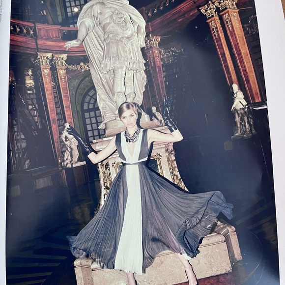 J. MENDEL Cocktail dress in anthracite/ivory silk. - Picture 14 of 16